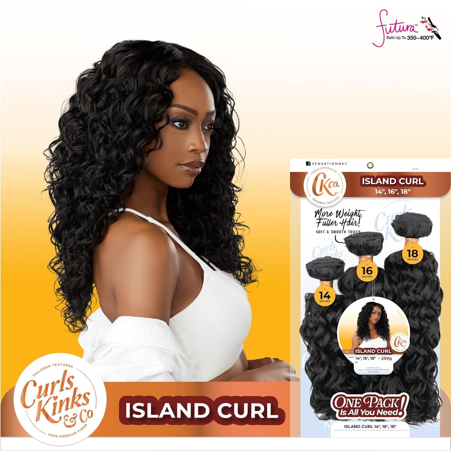 imageSensationnel Curls Kinksandco Synthetic Bundles Island Curl Multibundle Quick Weave Hair for Natural 3c to 4c Textures 14 16 18 inch 1 JETBLACKS1B27