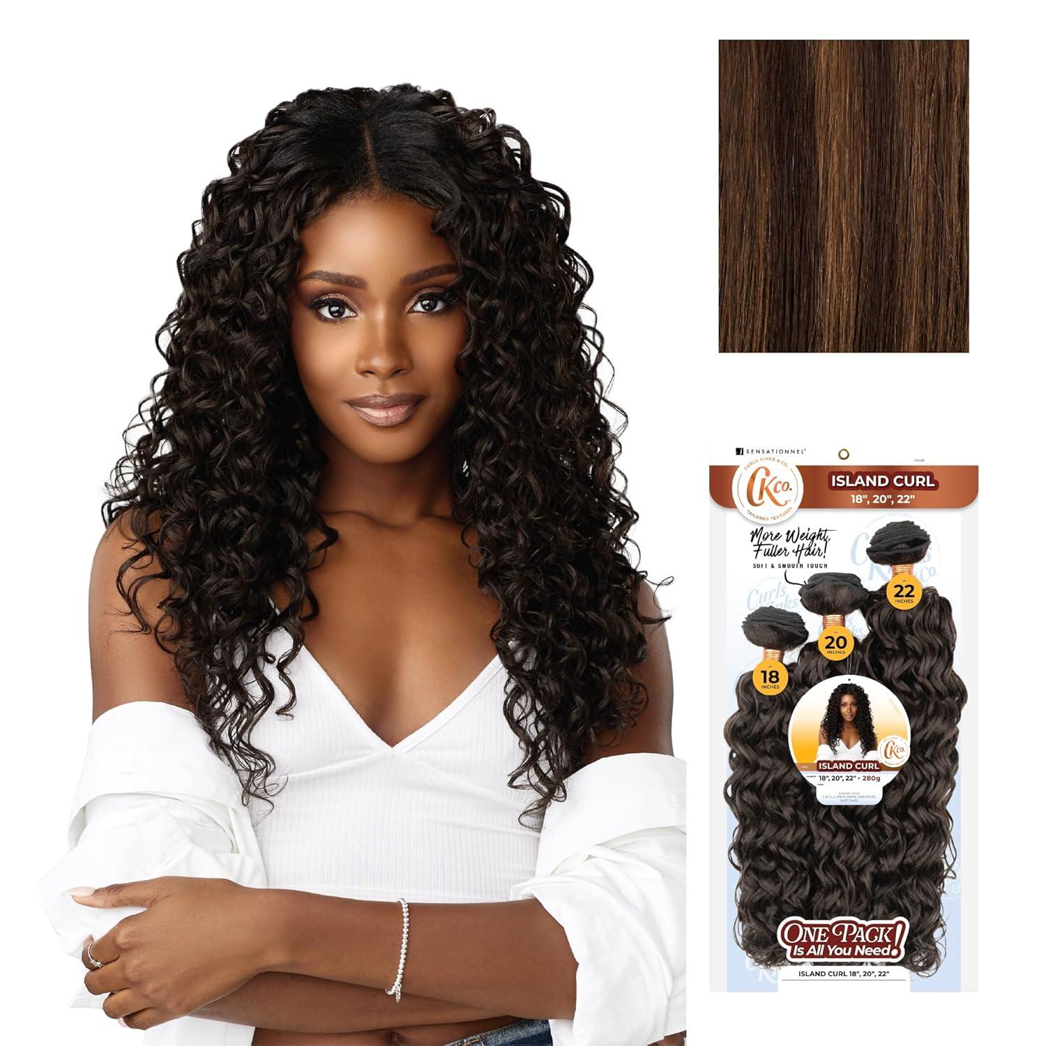 imageSensationnel Curls Kinksandco Synthetic Bundles Island Curl Multibundle Quick Weave Hair for Natural 3c to 4c Textures 14 16 18 inch 1 JETBLACKS430