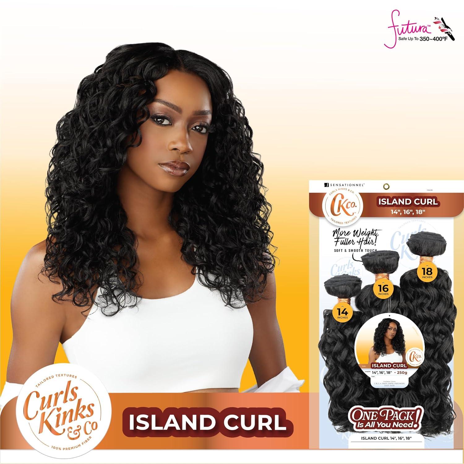 imageSensationnel Curls Kinksandco Synthetic Bundles Island Curl Multibundle Quick Weave Hair for Natural 3c to 4c Textures 14 16 18 inch 1 JETBLACKS430