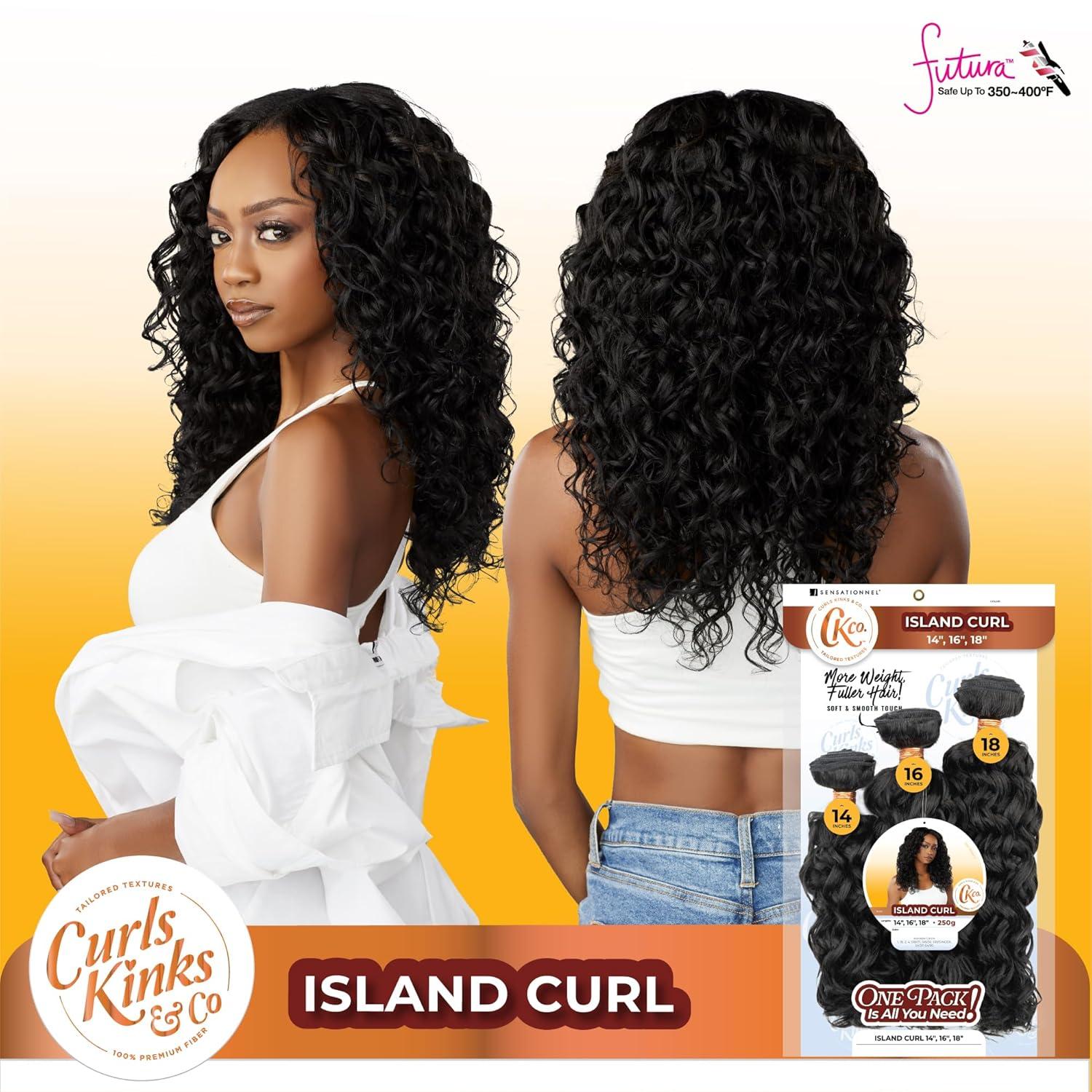 imageSensationnel Curls Kinksandco Synthetic Bundles Island Curl Multibundle Quick Weave Hair for Natural 3c to 4c Textures 14 16 18 inch 1 JETBLACKS430