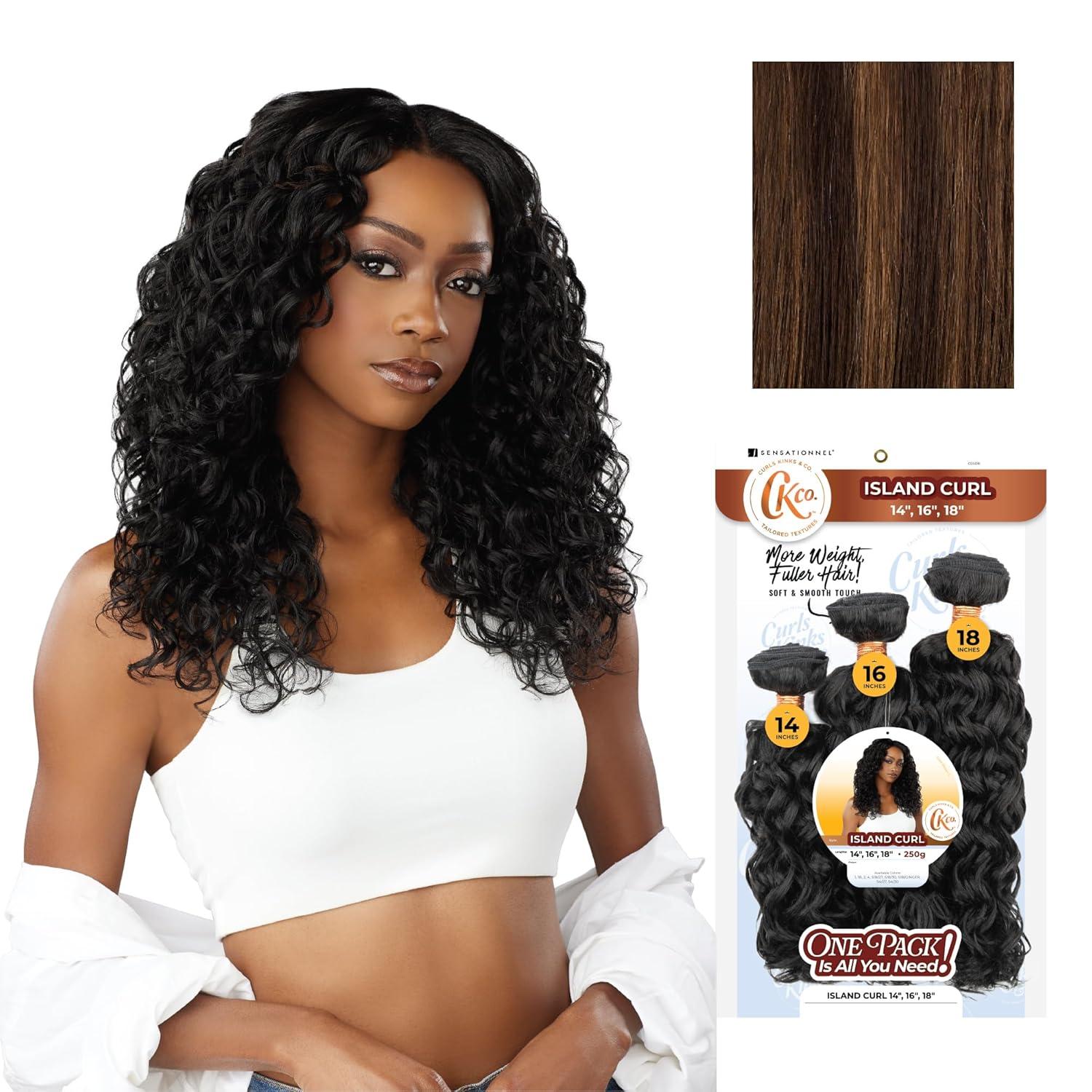 imageSensationnel Curls Kinksandco Synthetic Bundles Island Curl Multibundle Quick Weave Hair for Natural 3c to 4c Textures 14 16 18 inch 1 JETBLACKS430