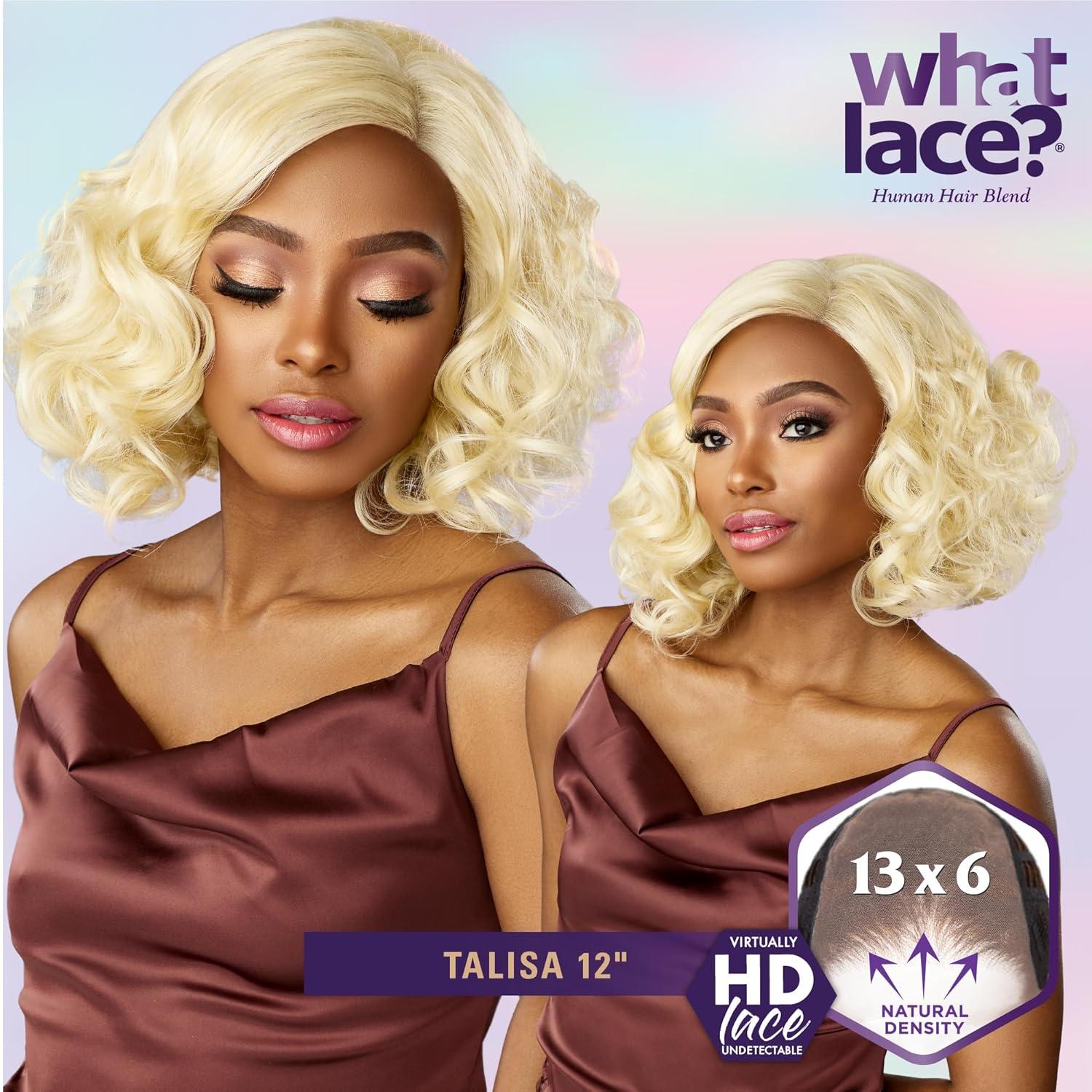 imageSensationnel What Lace 13X6 Wigs Talisa 12 Inch Human Hair Blend Lacefrontal Glueless Synthetic With Natural Density Preplucked Hairline 2 DARKBROWNCOLORMELTCHOCOLATE