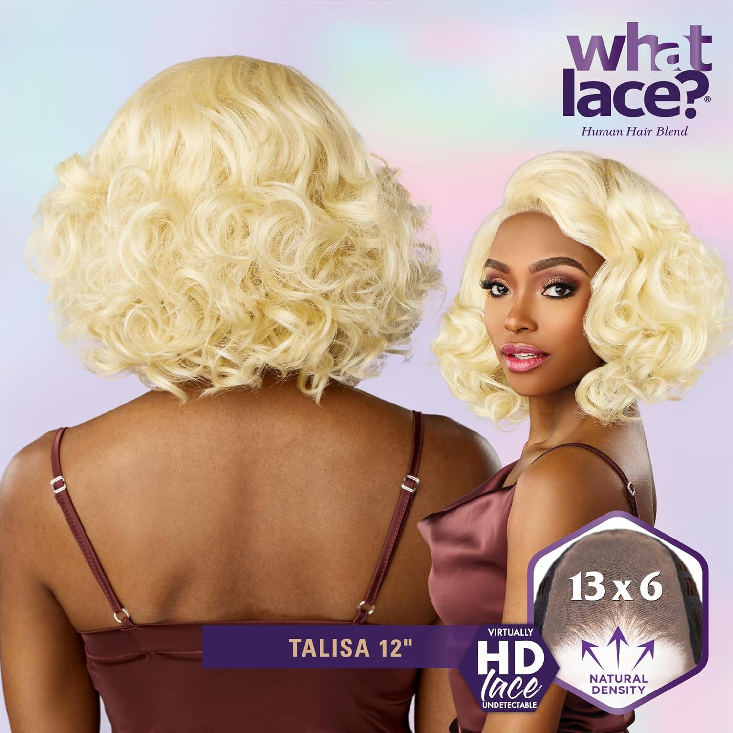 imageSensationnel What Lace 13X6 Wigs Talisa 12 Inch Human Hair Blend Lacefrontal Glueless Synthetic With Natural Density Preplucked Hairline 2 DARKBROWNCOLORMELTMOCHA