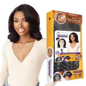 Sensationnel Curls Kinksandco Kinkyedges Wig – Kinky Blow Out 12 Inch 13X6 Lace Frontal Natural Kinkytexture Edged Hairline for Natural 3C to 4C Hair Textures (1B OFFBLACK)(1B OFFBLACK)