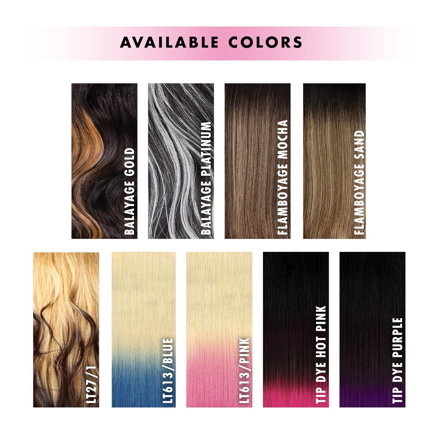 imageSensationnel Vice Lace Front Wigs Unit 14 5 Inch Deep Part Synthetic Preplucked Hairline LT613BLUETDHOTPINK