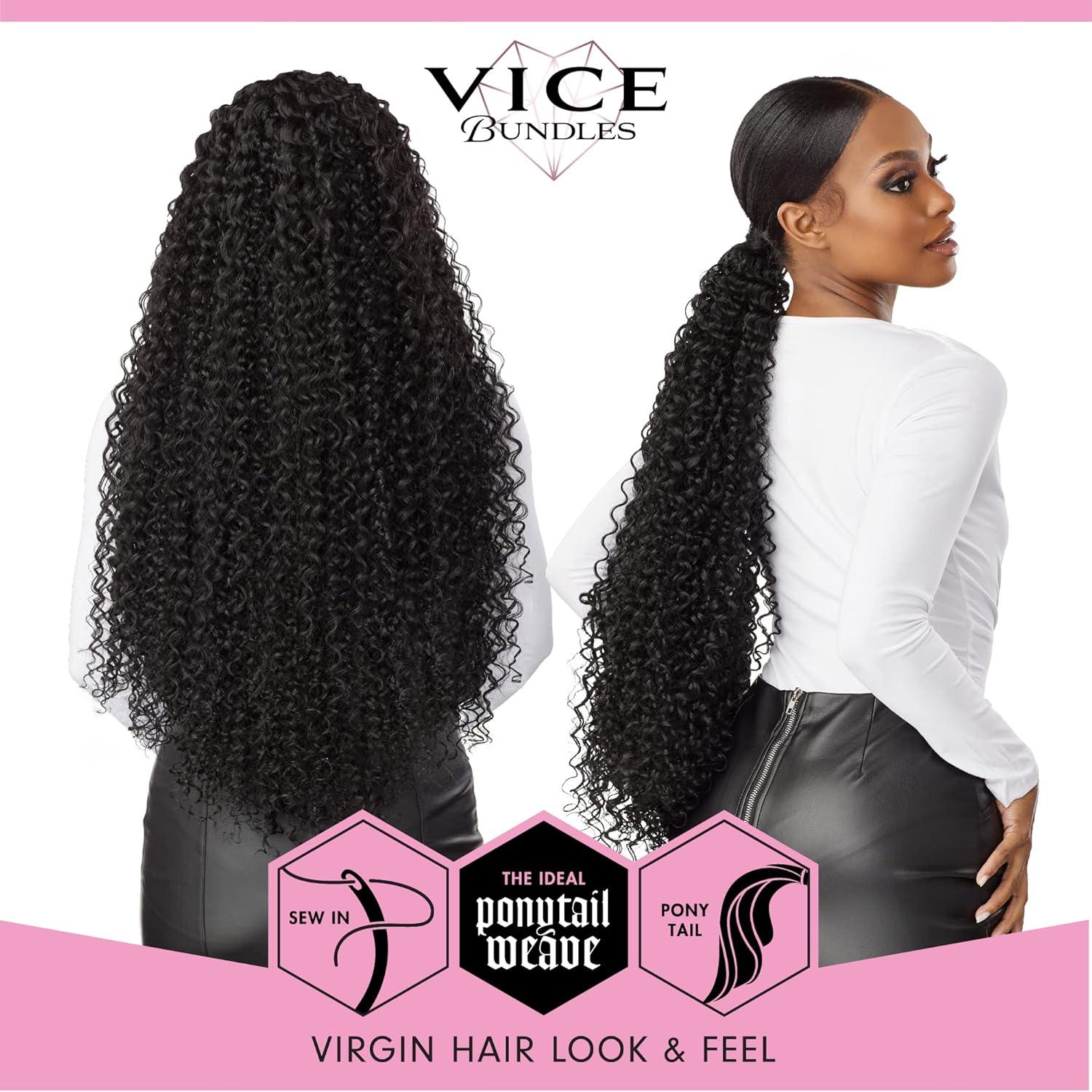 imageSensationnel Vice bundles weaving boho curl 24 inch synthetic virgin hair dupe weave bundle hair sew in and pony tail long length 1 pack 1B OFFBLACK613 BLONDE