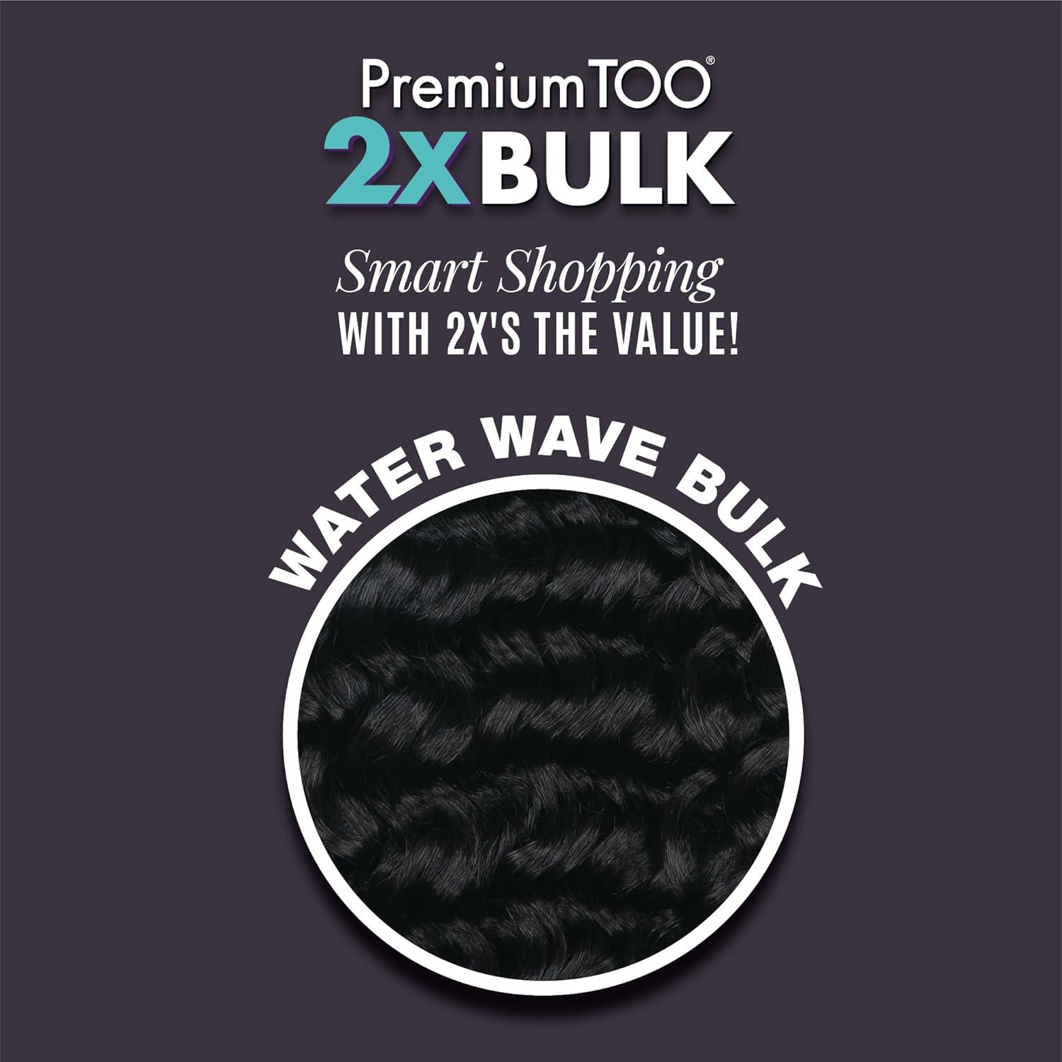imageSensationnel PremToo Bulk Weaving 2X Water Wave Human Hair Blend for Boho Knotless Box or Curly Loose Wave Styles 1 Pack 14 inch 1 JETBLACK27 HONEYBLONDE