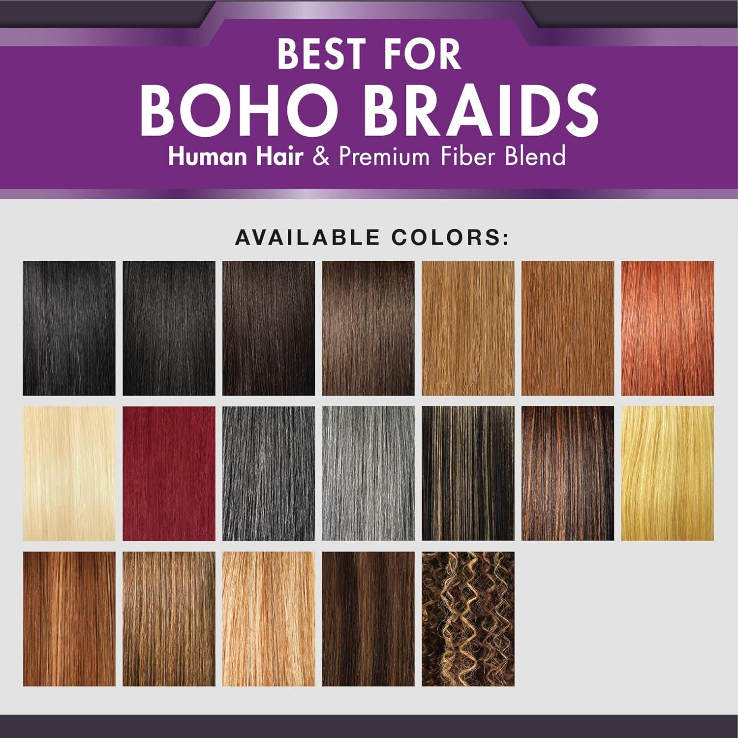 imageSensationnel PremToo Bulk Weaving 2X Water Wave Human Hair Blend for Boho Knotless Box or Curly Loose Wave Styles 1 Pack 14 inch 1 JETBLACKS1B30