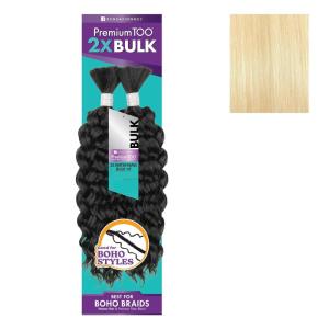 Sensationnel PremToo Bulk Weaving – 2X Water Wave Human Hair Blend for Boho, Knotless Box or Curly Loose Wave Styles – 1 Pack (14 inch, 1 JETBLACK)(613 BLONDE)
