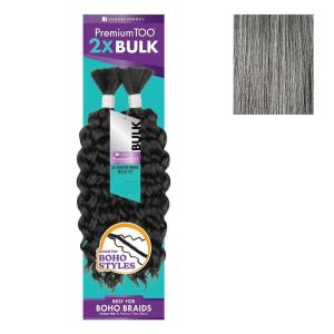 Sensationnel PremToo Bulk Weaving – 2X Water Wave Human Hair Blend for Boho, Knotless Box or Curly Loose Wave Styles – 1 Pack (14 inch, 1 JETBLACK)(M51)