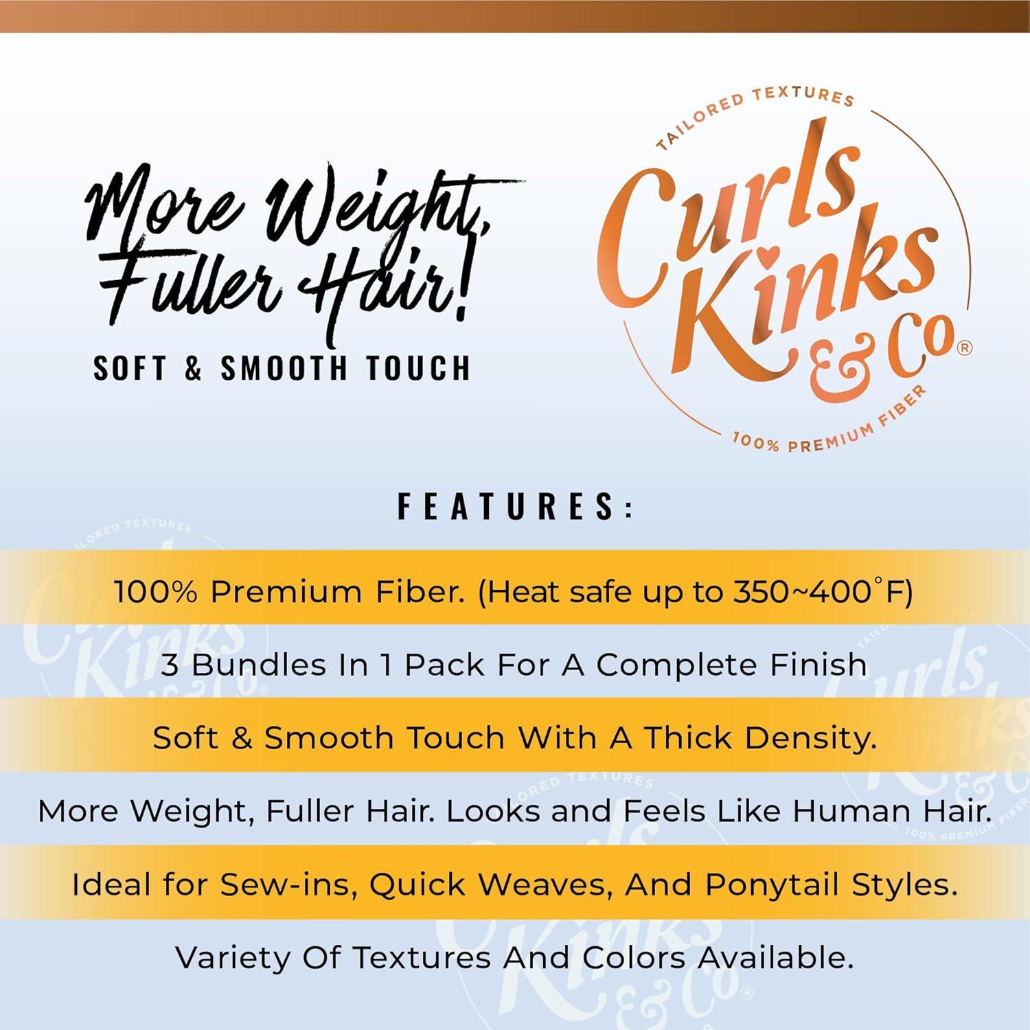 imageSensationnel Curls Kinksandco Synthetic Bundles Loose Deep Multibundle Quick Weave Hair for Natural 3c to 4c Textures 18 20 22 inch 1 JETBLACKS1BGINGER