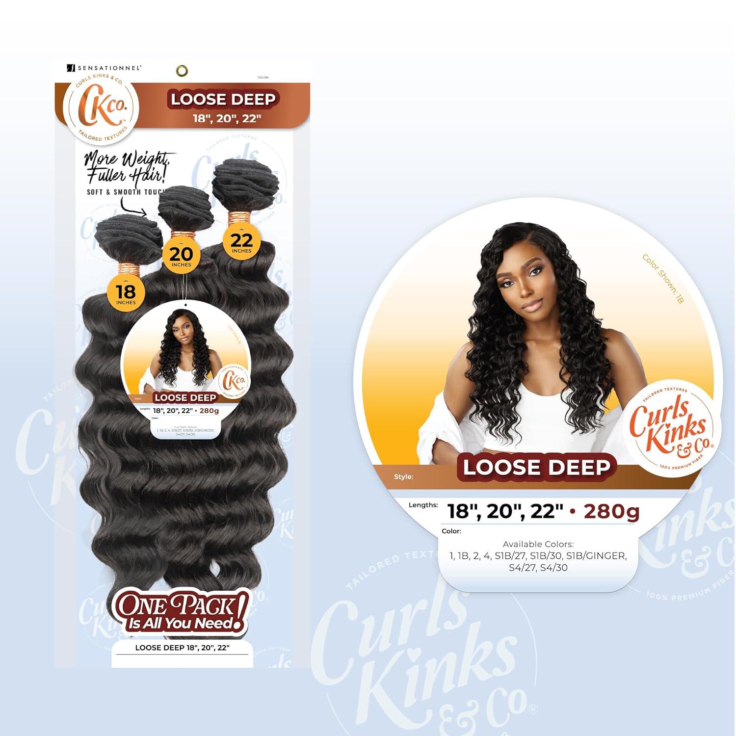 imageSensationnel Curls Kinksandco Synthetic Bundles Loose Deep Multibundle Quick Weave Hair for Natural 3c to 4c Textures 18 20 22 inch 1 JETBLACKS430