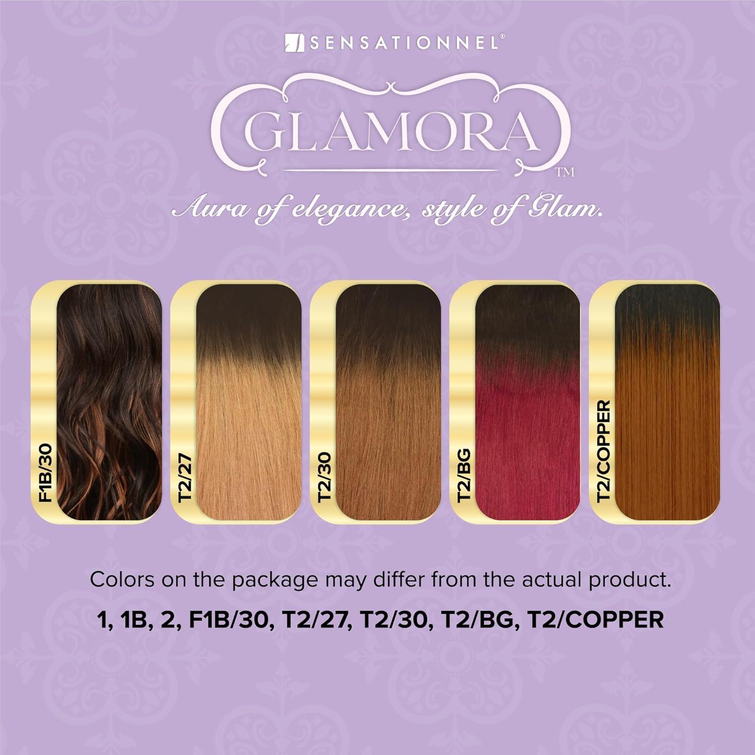 imageSensationnel Glamora Glam Updo Hairextension Unit 8 Ready to Wear Synthetic with Adjustable Pony Wrap 1 JETBLACK1 JETBLACK