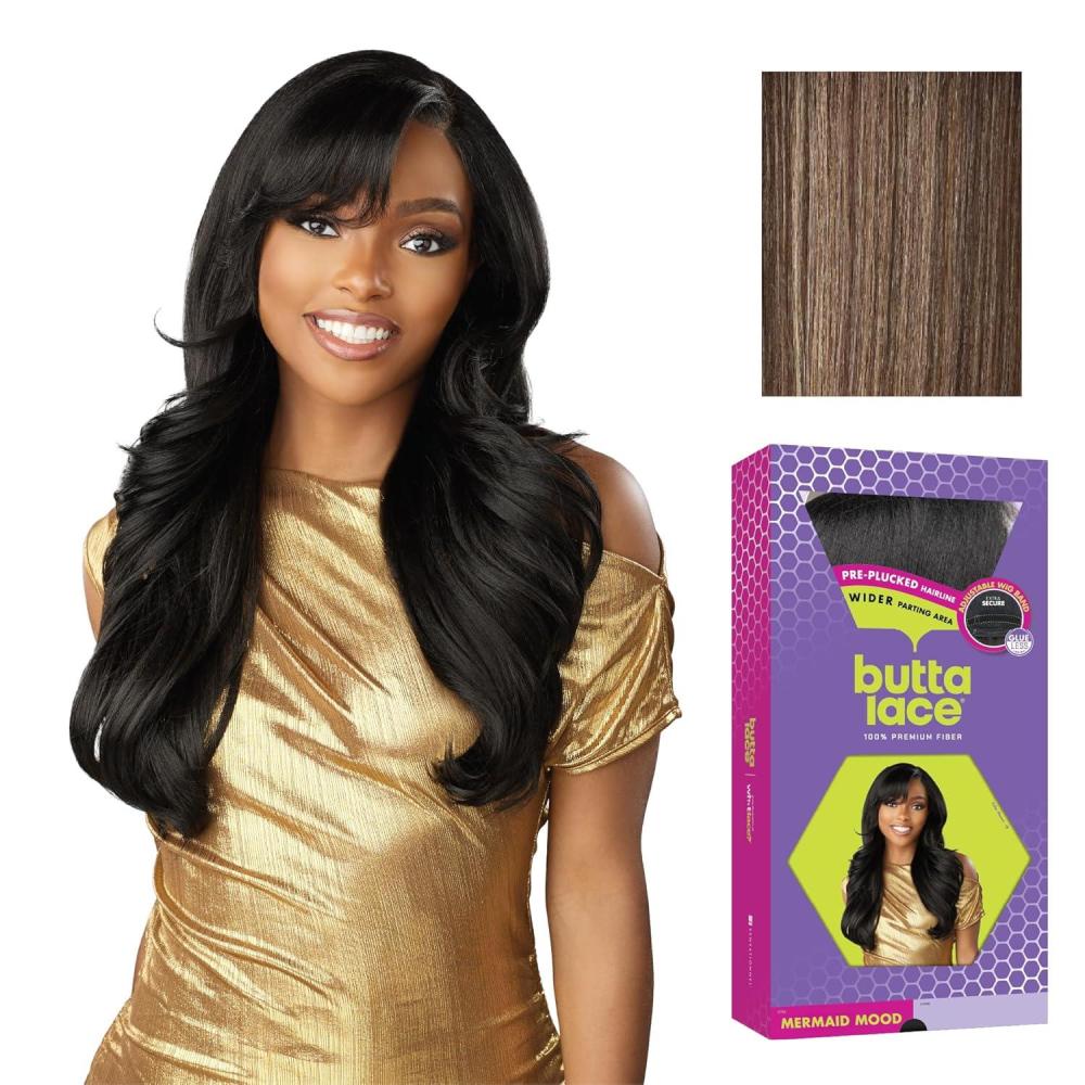imageSensationnel Butta Lace Wigs Mermaid Mood Extra Wide 5 Inch Deep Parting Synthetic Preplucked Hairline Glueless Lacefront 1 JETBLACKFLAMBOYAGEMOCHA