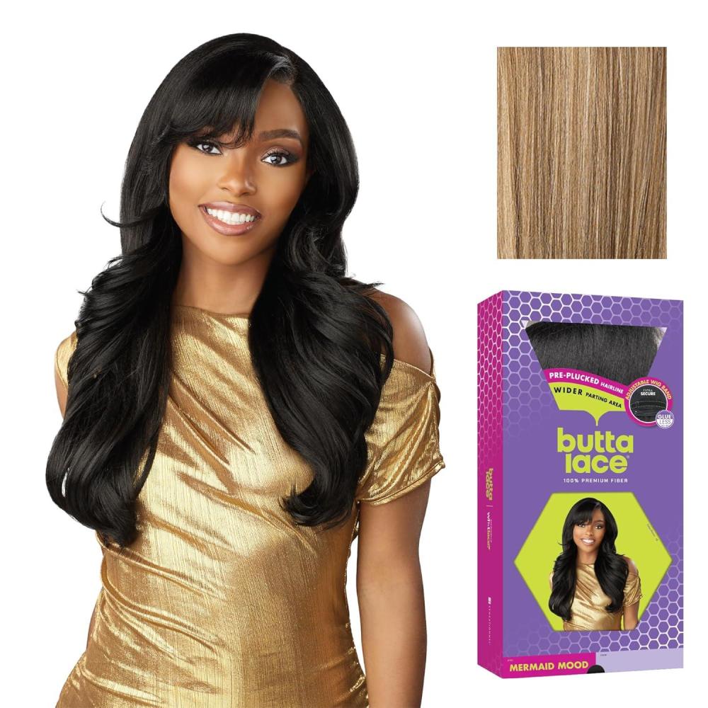 imageSensationnel Butta Lace Wigs Mermaid Mood Extra Wide 5 Inch Deep Parting Synthetic Preplucked Hairline Glueless Lacefront 1 JETBLACKFLAMBOYAGESAND