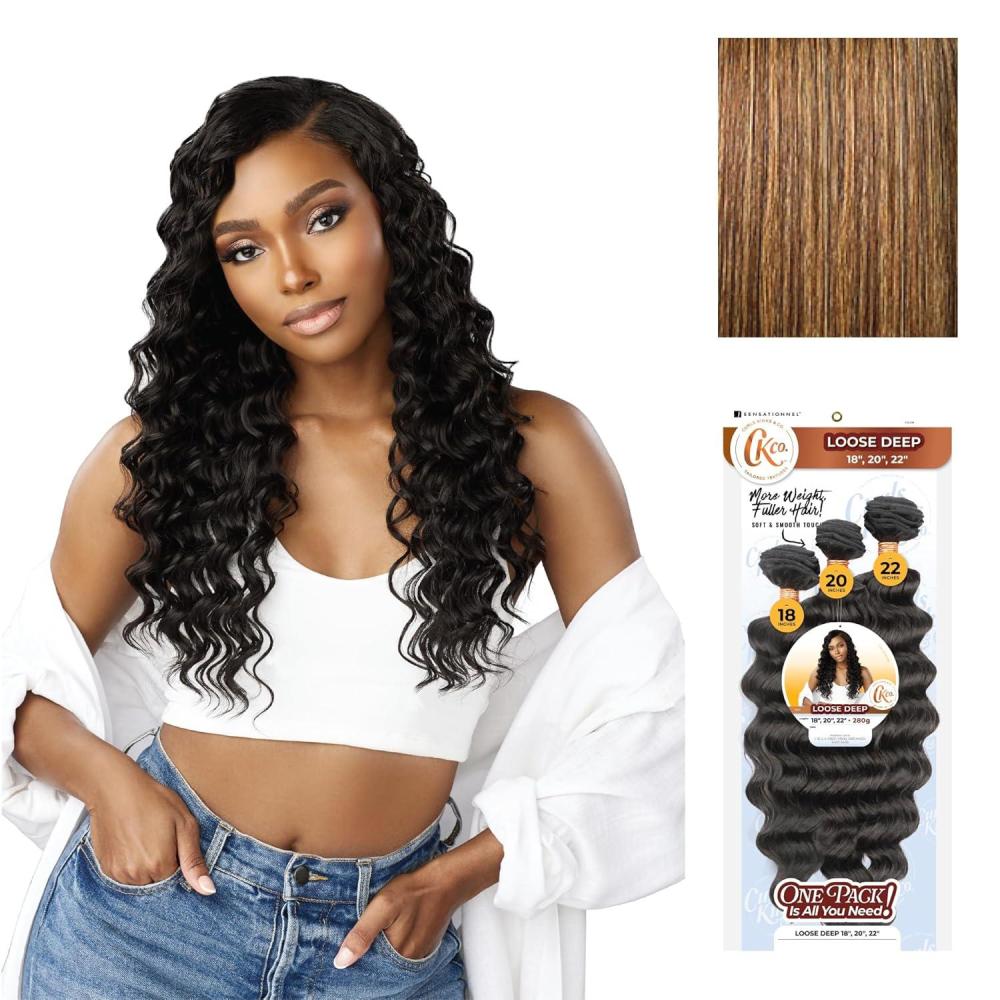 imageSensationnel Curls Kinksandco Synthetic Bundles Loose Deep Multibundle Quick Weave Hair for Natural 3c to 4c Textures 18 20 22 inch 1 JETBLACKS427