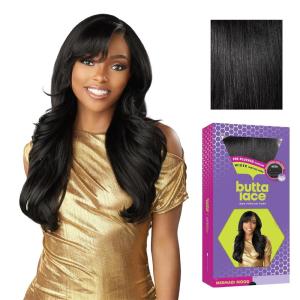 Sensationnel Butta Lace Wigs – Mermaid Mood Extra Wide 5 Inch Deep Parting Synthetic Preplucked Hairline Glueless Lacefront (1 JETBLACK)(1 JETBLACK)