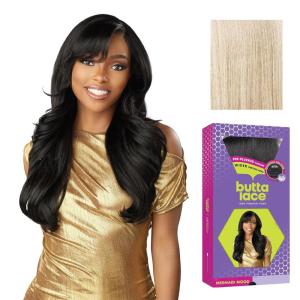 Sensationnel Butta Lace Wigs – Mermaid Mood Extra Wide 5 Inch Deep Parting Synthetic Preplucked Hairline Glueless Lacefront (1 JETBLACK)(VANILLABLONDE)