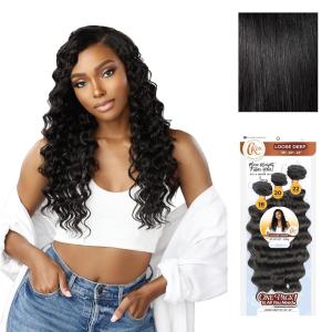 Sensationnel Curls Kinksandco Synthetic Bundles – Loose Deep Multibundle Quick Weave Hair for Natural 3c to 4c Textures (18 20 22 inch, 1 JETBLACK)(1 JETBLACK)