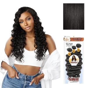 Sensationnel Curls Kinksandco Synthetic Bundles – Loose Deep Multibundle Quick Weave Hair for Natural 3c to 4c Textures (18 20 22 inch, 1 JETBLACK)(1B OFFBLACK)
