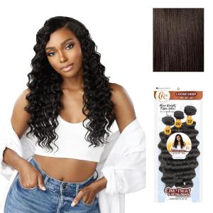 Sensationnel Curls Kinksandco Synthetic Bundles – Loose Deep Multibundle Quick Weave Hair for Natural 3c to 4c Textures (18 20 22 inch, 1 JETBLACK)(2 DARKBROWN)