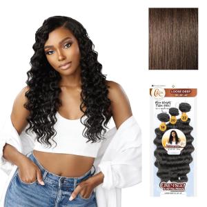Sensationnel Curls Kinksandco Synthetic Bundles – Loose Deep Multibundle Quick Weave Hair for Natural 3c to 4c Textures (18 20 22 inch, 1 JETBLACK)(4 MEDBROWN)