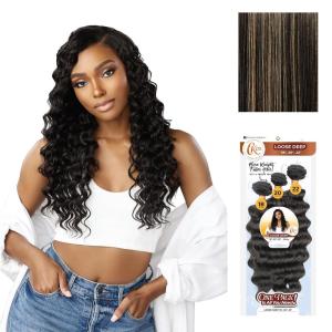 Sensationnel Curls Kinksandco Synthetic Bundles – Loose Deep Multibundle Quick Weave Hair for Natural 3c to 4c Textures (18 20 22 inch, 1 JETBLACK)(S1B/27)