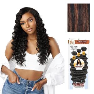 Sensationnel Curls Kinksandco Synthetic Bundles – Loose Deep Multibundle Quick Weave Hair for Natural 3c to 4c Textures (18 20 22 inch, 1 JETBLACK)(S1B/GINGER)