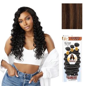 Sensationnel Curls Kinksandco Synthetic Bundles – Loose Deep Multibundle Quick Weave Hair for Natural 3c to 4c Textures (18 20 22 inch, 1 JETBLACK)(S4/30)