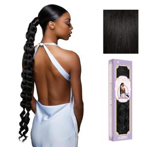Sensationnel Glamora Glam Updo Hairextension – Unit 8 Ready to Wear Synthetic with Adjustable Pony Wrap (1 JETBLACK)(1B OFFBLACK)