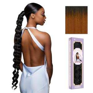 Sensationnel Glamora Glam Updo Hairextension – Unit 8 Ready to Wear Synthetic with Adjustable Pony Wrap (1 JETBLACK)(T2/COPPER)