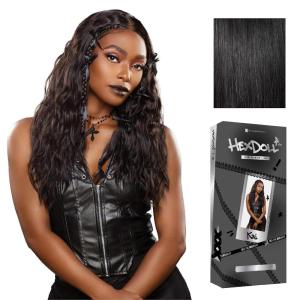 Sensationnel HexDoll 13X4 Lace Wig – Kai Lacefrontal Glueless Synthetic with Natural Density Preplucked Hairline (1 JETBLACK)(1 JETBLACK)