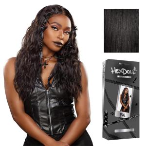 Sensationnel HexDoll 13X4 Lace Wig – Kai Lacefrontal Glueless Synthetic with Natural Density Preplucked Hairline (1 JETBLACK)(1B OFFBLACK)