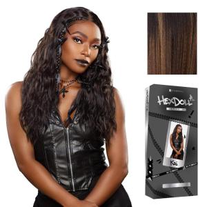 Sensationnel HexDoll 13X4 Lace Wig – Kai Lacefrontal Glueless Synthetic with Natural Density Preplucked Hairline (1 JETBLACK)(BALAYAGEHAZELNUT)