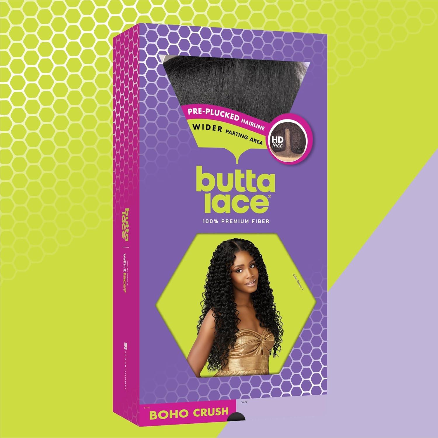 imageSensationnel Butta Lace Wigs Boho Crush Extra Wide 5 Inch Deep Parting Synthetic Preplucked Hairline Glueless Lacefront 1 JETBLACKBALAYAGEHAZELNUT