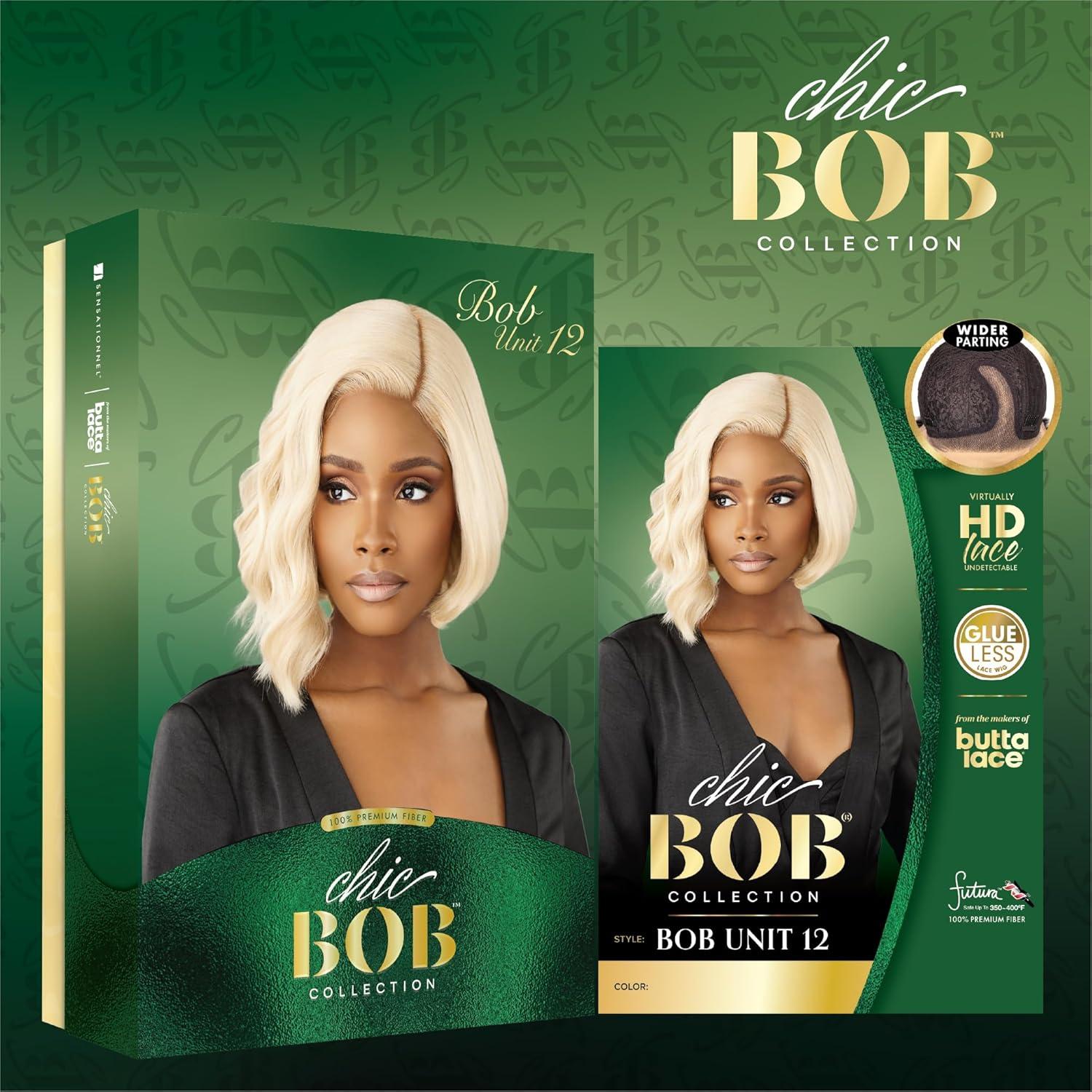 imageSensationnel Chicbob Lace Frontwig Bob Unit 12 Face Framing Glueless Wig Wide 5 Inch Deep Part Synthetic Preplucked Hairline 1 JETBLACK1B OFFBLACK