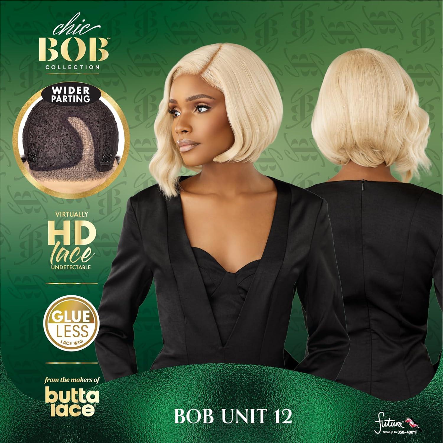 imageSensationnel Chicbob Lace Frontwig Bob Unit 12 Face Framing Glueless Wig Wide 5 Inch Deep Part Synthetic Preplucked Hairline 1 JETBLACK2 DARKBROWN