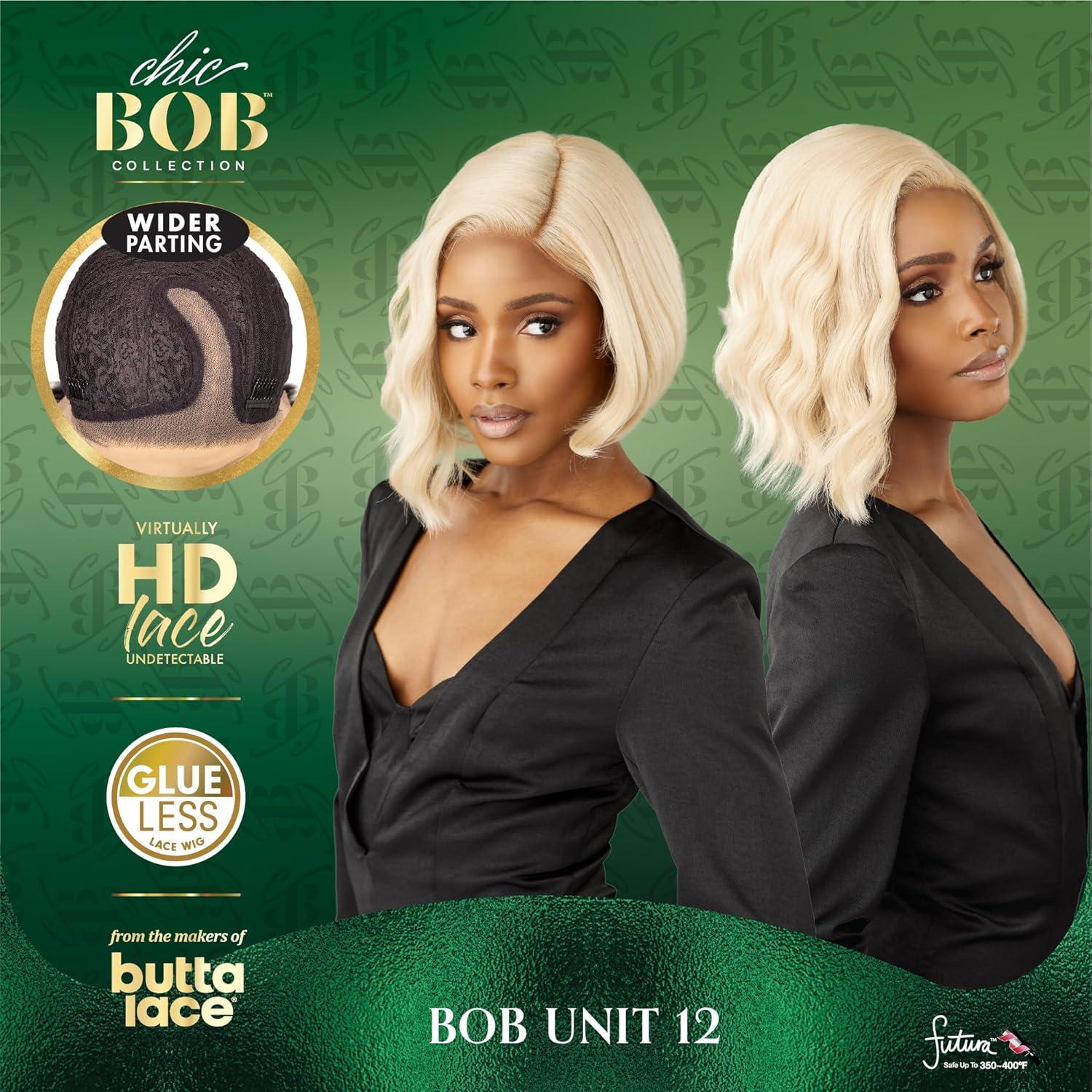 imageSensationnel Chicbob Lace Frontwig Bob Unit 12 Face Framing Glueless Wig Wide 5 Inch Deep Part Synthetic Preplucked Hairline 1 JETBLACKSMOKYRICHBROWN