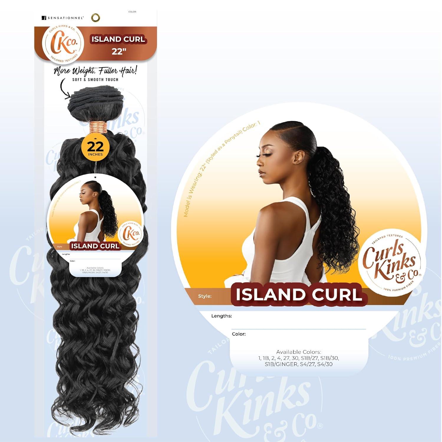 imageSensationnel Curls Kinksandco Synthetic Bundles Island Curl Quick Weave Hair or Pony Styles for Natural 3c to 4c Textures 18 inch 1 JETBLACKS1B30