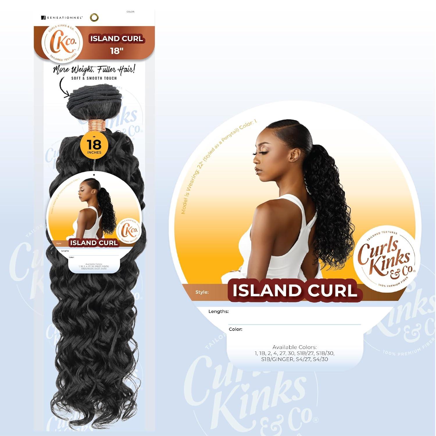 imageSensationnel Curls Kinksandco Synthetic Bundles Island Curl Quick Weave Hair or Pony Styles for Natural 3c to 4c Textures 18 inch 1 JETBLACKS1B30