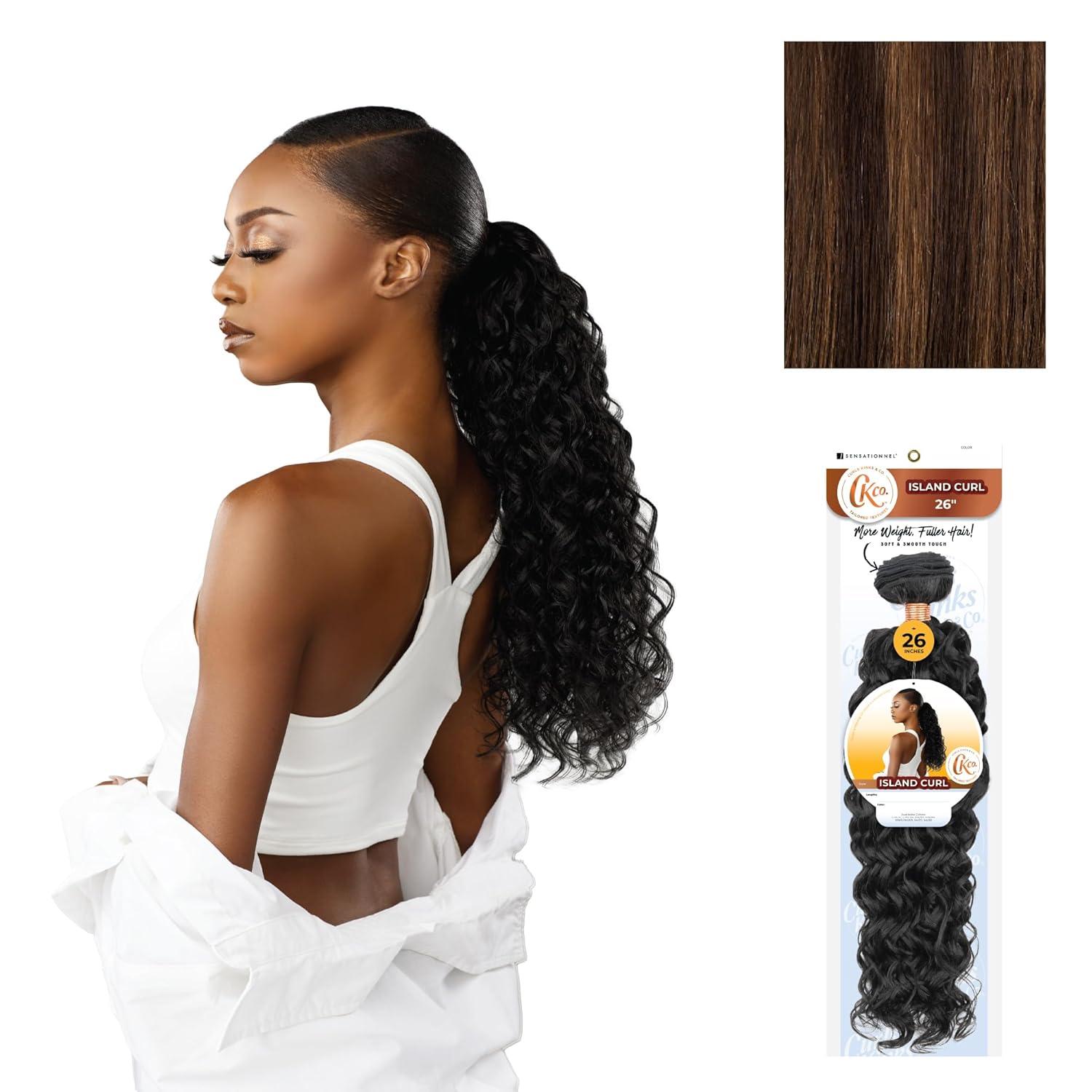 imageSensationnel Curls Kinksandco Synthetic Bundles Island Curl Quick Weave Hair or Pony Styles for Natural 3c to 4c Textures 18 inch 1 JETBLACKS430