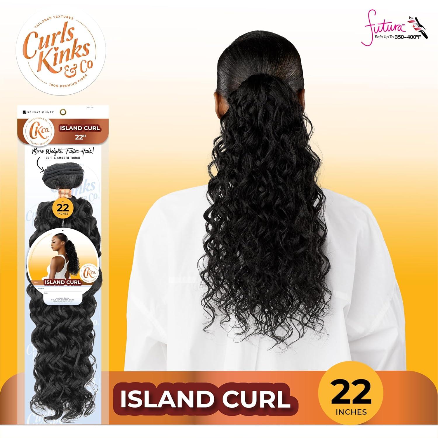 imageSensationnel Curls Kinksandco Synthetic Bundles Island Curl Quick Weave Hair or Pony Styles for Natural 3c to 4c Textures 18 inch 1 JETBLACKS430
