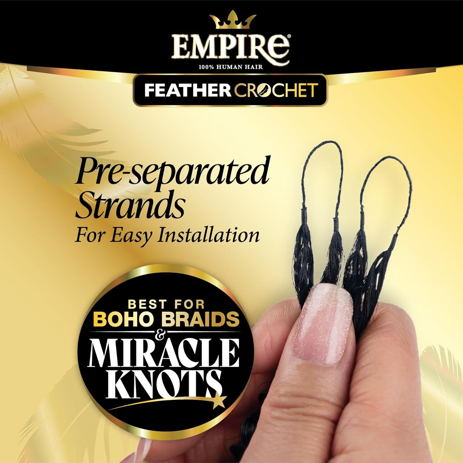 imageSensationnel Empire Feather Crochet Braiding Hair Body Wave Human Hair for Boho Braids and Miracle Knots Pre Separated 50 strands 14 inch 1 JETBLACKS27613