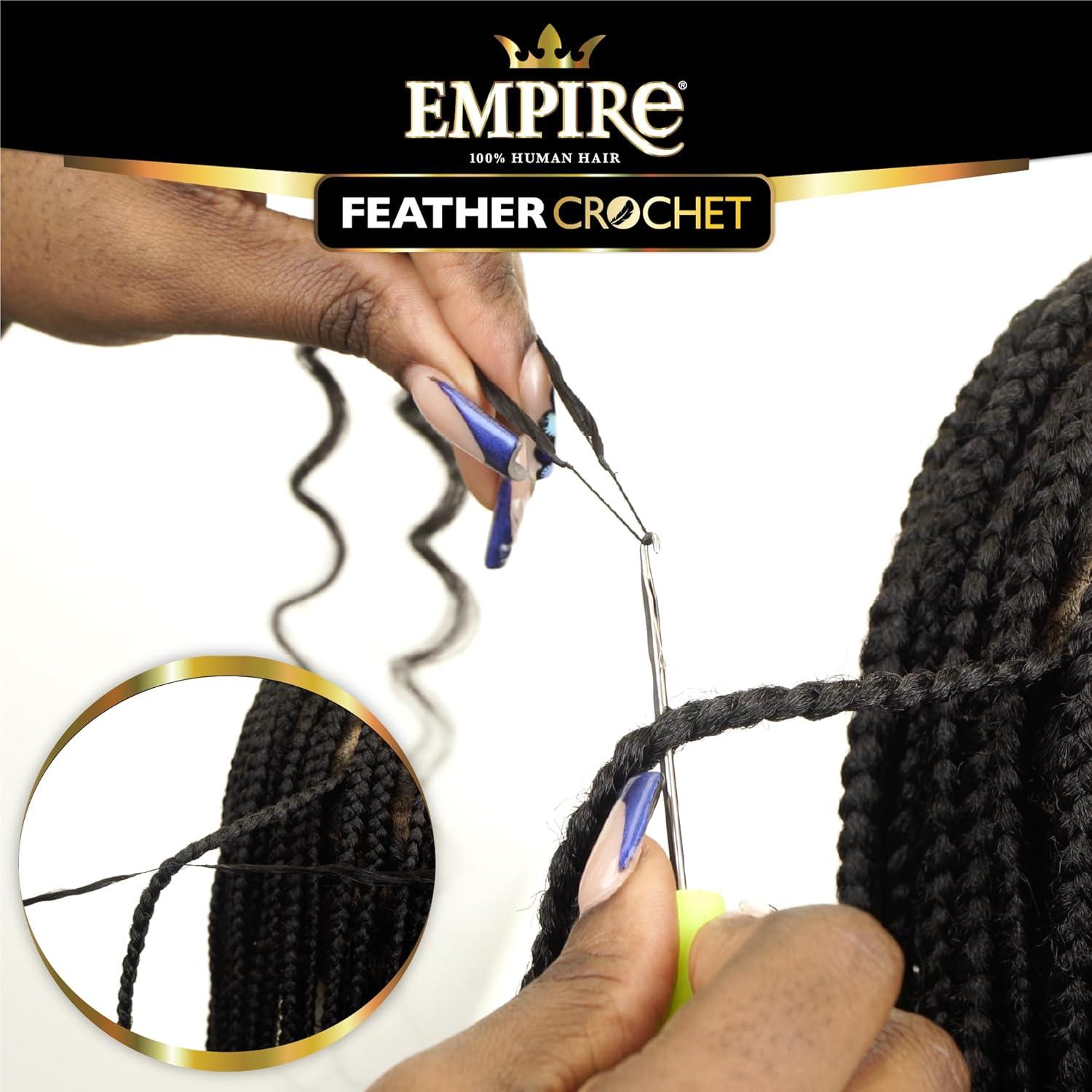 imageSensationnel Empire Feather Crochet Braiding Hair Body Wave Human Hair for Boho Braids and Miracle Knots Pre Separated 50 strands 14 inch 1 JETBLACKS27613