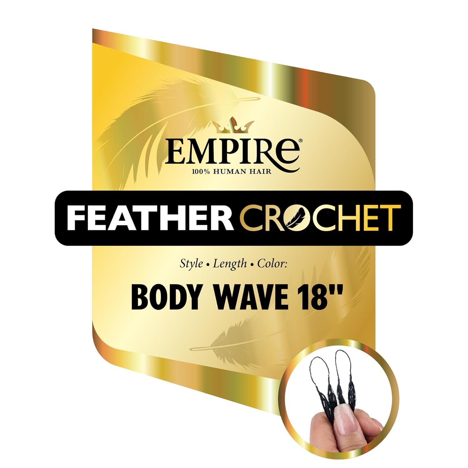 imageSensationnel Empire Feather Crochet Braiding Hair Body Wave Human Hair for Boho Braids and Miracle Knots Pre Separated 50 strands 14 inch 1 JETBLACKS430