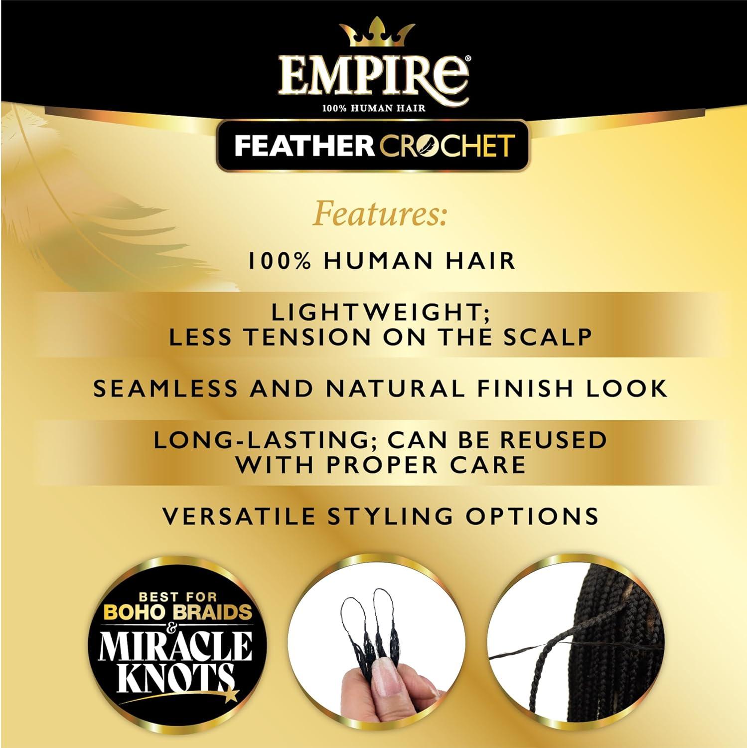 imageSensationnel Empire Feather Crochet Braiding Hair Body Wave Human Hair for Boho Braids and Miracle Knots Pre Separated 50 strands 14 inch 1 JETBLACKS427