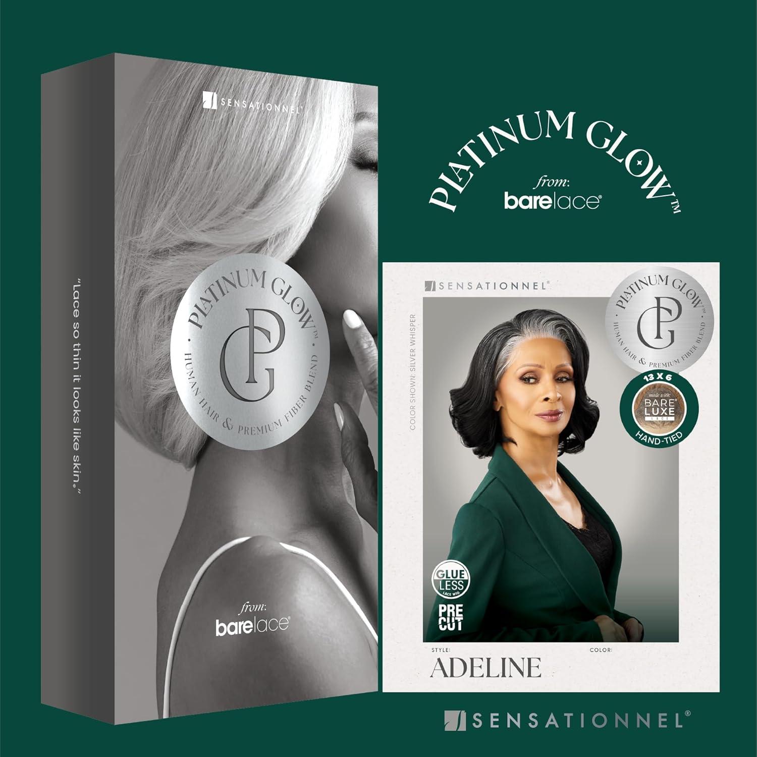 imageSensationnel Platinum Glow 13X6 Wig Adeline Lacefrontal Glueless Pre Cut Lace human hair blend Preplucked Hairline 1 JETBLACKSLATEGRAY
