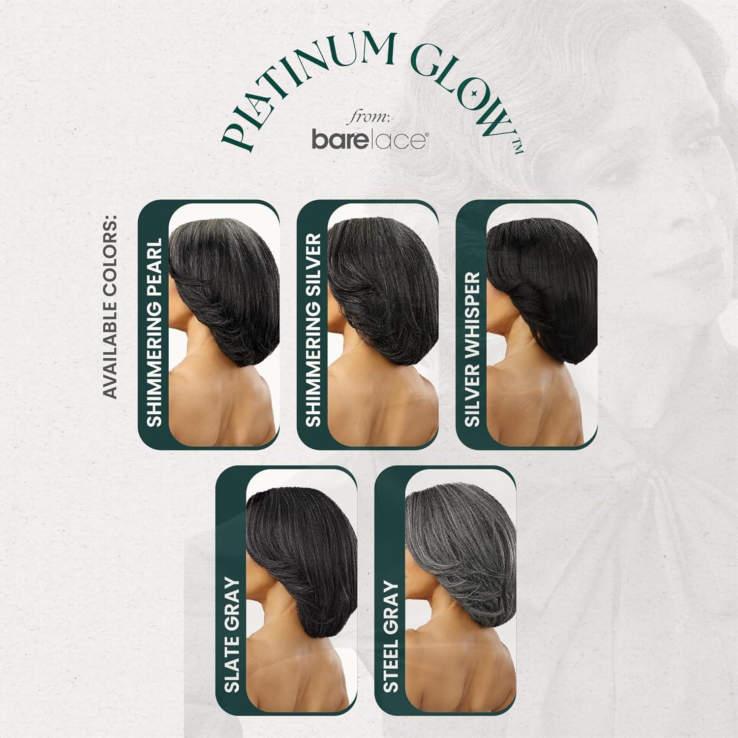 imageSensationnel Platinum Glow 13X6 Wig Adeline Lacefrontal Glueless Pre Cut Lace human hair blend Preplucked Hairline 1 JETBLACKSLATEGRAY