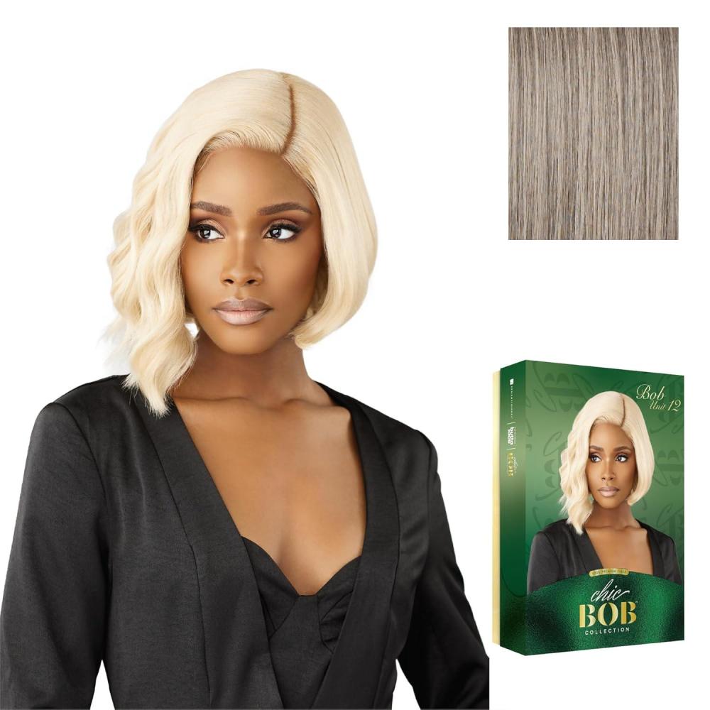 imageSensationnel Chicbob Lace Frontwig Bob Unit 12 Face Framing Glueless Wig Wide 5 Inch Deep Part Synthetic Preplucked Hairline 1 JETBLACKOXIDIZEDSILVER