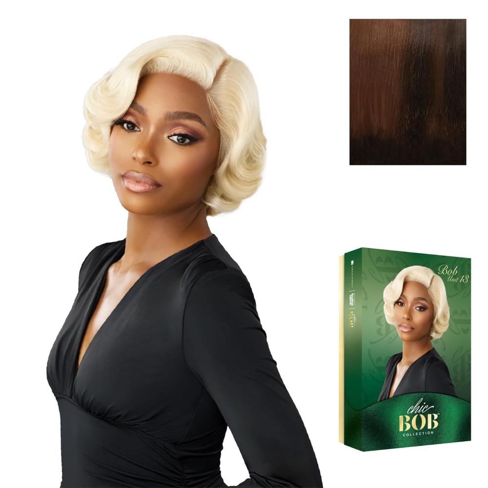 imageSensationnel Chicbob Lace Frontwig Bob Unit 13 Face Framing Glueless Wig Wide 5 Inch Deep Part Synthetic Preplucked Hairline 1 JETBLACKCOLORFLIPMOCHACCINO